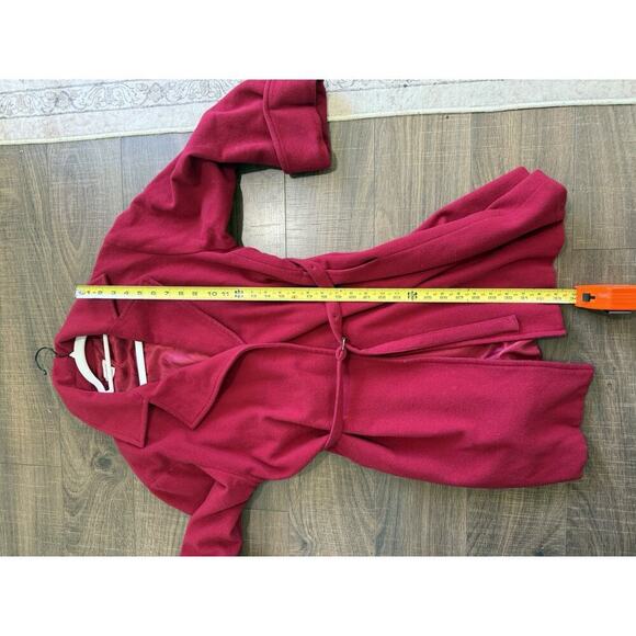 Sundance Catalog Coat Wool Belted Red OverCoat Womens Sz XS - Picture 6 of 6